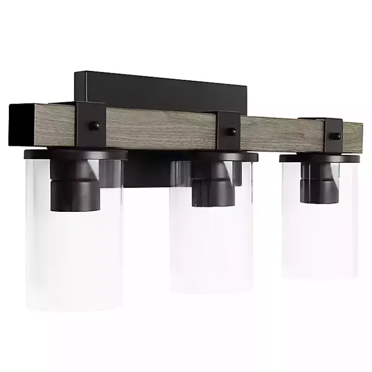 Kirklands Home Flush Mount Lighting|and Black Glass Shade Vanity Light Gray