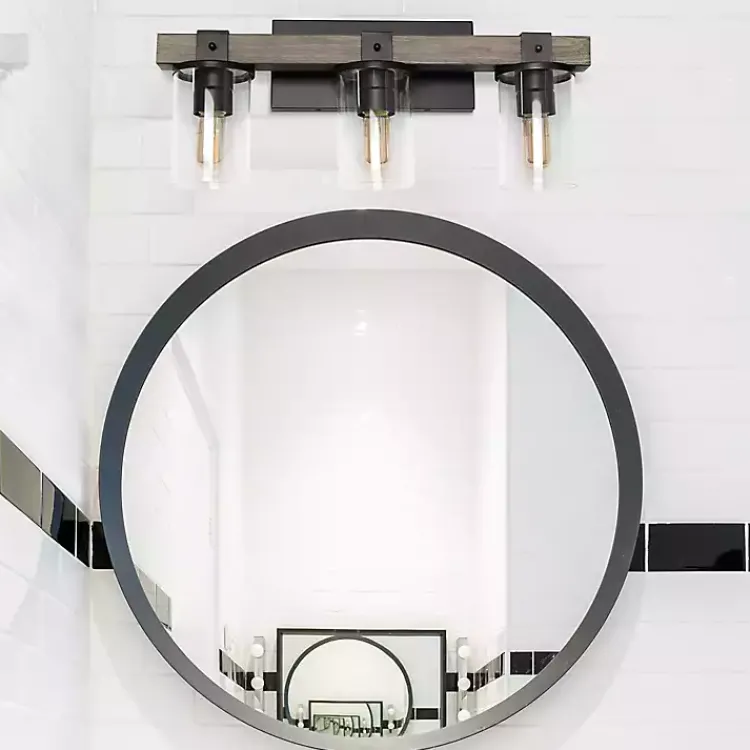 Kirklands Home Flush Mount Lighting|and Black Glass Shade Vanity Light Gray