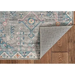 Kirklands Home Area Rugs|Gray and Blue Barron Washable Area Rug, 5x7