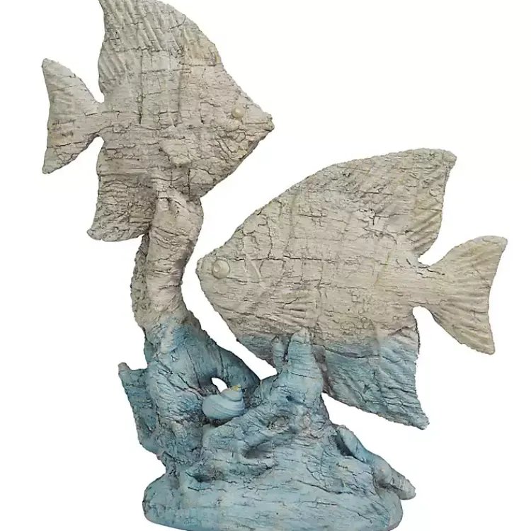 Discount Gray and Blue Fish Statue Statues & Figurines