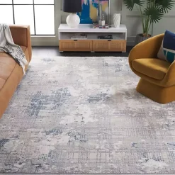 Kirklands Home Area Rugs|Gray and Blue Whisper Abstract Area Rug, 8x10