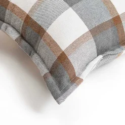 New Gray and Brown Plaid Throw Pillow Pillows