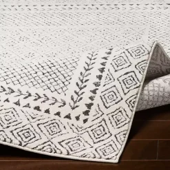 Kirklands Home Area Rugs|Gray and Cream Border Harrah Area Rug, 5x7