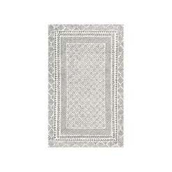 Kirklands Home Area Rugs|Gray and Cream Border Harrah Runner