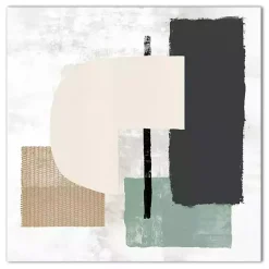 Kirklands Home Canvas Art|Gray and Green Abstract Geometric Canvas Wall Art