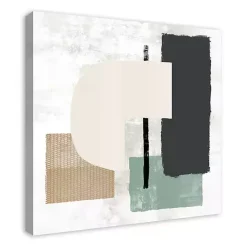 Kirklands Home Canvas Art|Gray and Green Abstract Geometric Canvas Wall Art