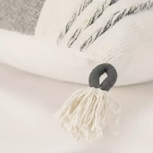 Sale Gray and Ivory Color Block Pillow Pillows