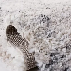 Kirklands Home Area Rugs|Gray and Ivory Fontana Shag Runner, 2x8