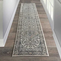 Kirklands Home Area Rugs|and Ivory Nadia Medallion Runner, 2x10 Gray