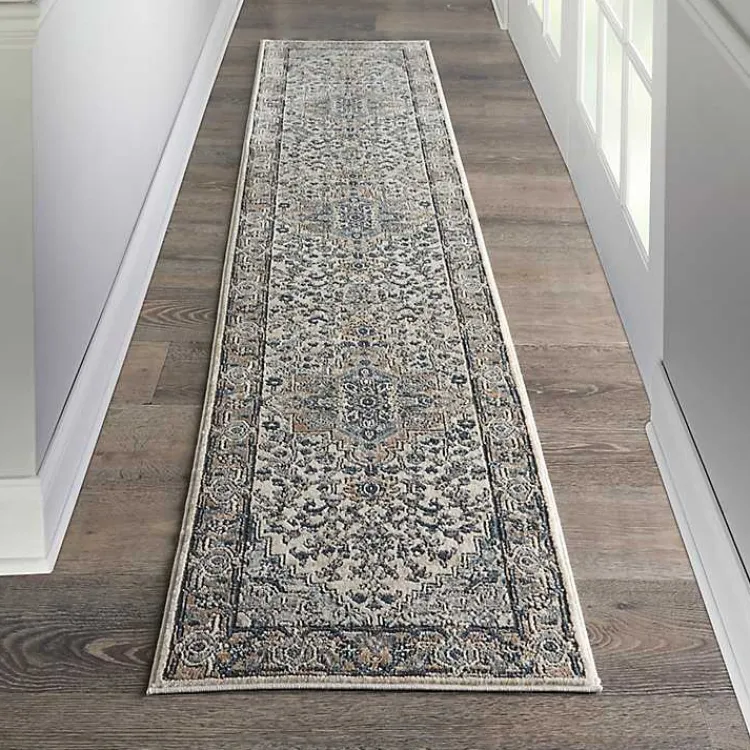 Kirklands Home Area Rugs|and Ivory Nadia Medallion Runner, 2x10 Gray