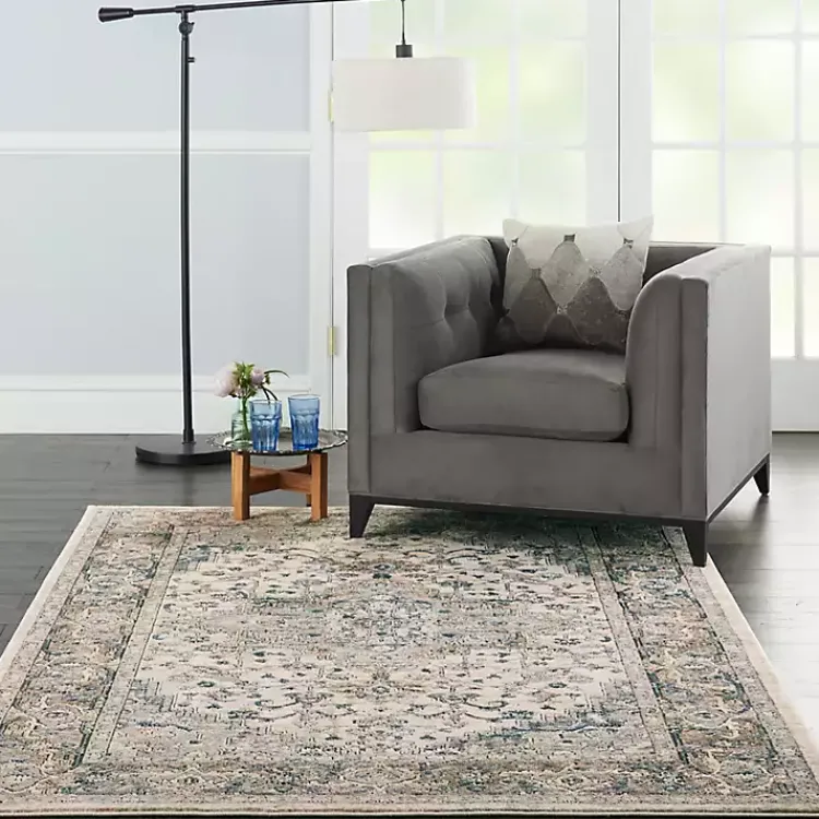 Kirklands Home Area Rugs|and Ivory Nadia Medallion Area Rug, 4x6 Gray