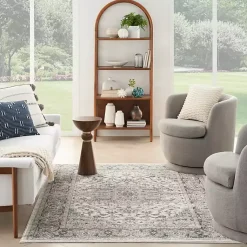 Kirklands Home Area Rugs|and Ivory Nadia Medallion Area Rug, 5x7 Gray