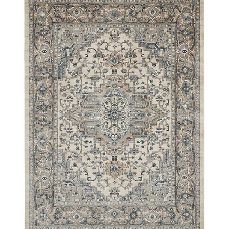 Kirklands Home Area Rugs|and Ivory Nadia Medallion Area Rug, 7x9 Gray