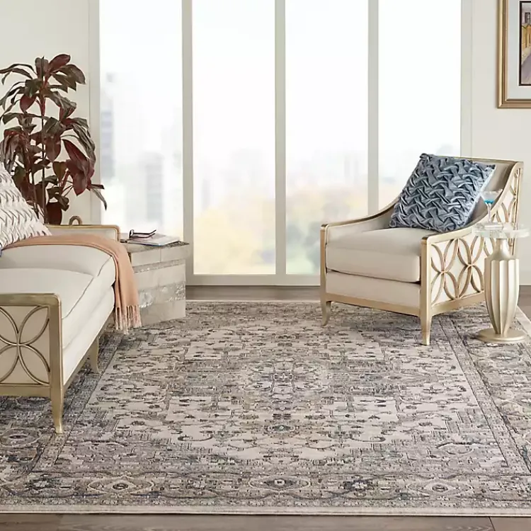 Kirklands Home Area Rugs|and Ivory Nadia Medallion Area Rug, 7x9 Gray