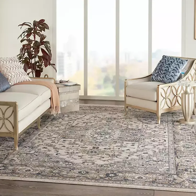 Kirklands Home Area Rugs|and Ivory Nadia Medallion Area Rug, 7x9 Gray