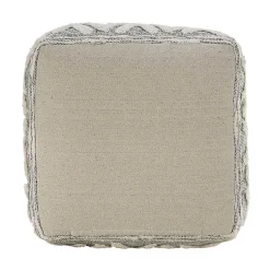 Outlet Gray and Ivory Tufted Peak Pouf Poufs & Floor Cushions