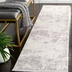 Kirklands Home Area Rugs|Gray and Ivory Whisper Abstract Runner, 2x8