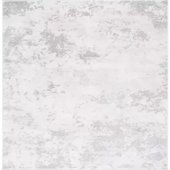 Kirklands Home Area Rugs|Gray and Ivory Whisper Abstract Area Rug, 6x6