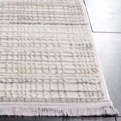 Kirklands Home Area Rugs|Gray and Ivory Whisper Striated Runner, 2x8