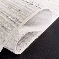 Kirklands Home Area Rugs|Gray and Ivory Whisper Striated Runner, 2x8