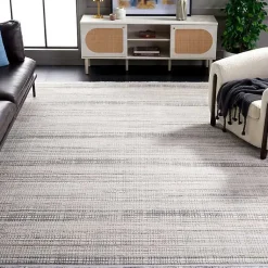 Kirklands Home Area Rugs|Gray and Ivory Whisper Striated Area Rug, 8x10