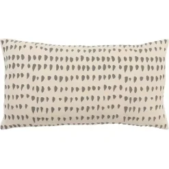 Gray and Natural Animal Patterned Lumbar Pillow Pillows