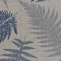 Kirklands Home Outdoor Rugs|Gray and Navy Falling Ferns Outdoor Area Rug, 5x7