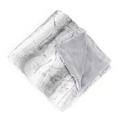 Best Gray and White Animal Print Faux Fur Throw Blankets & Throws