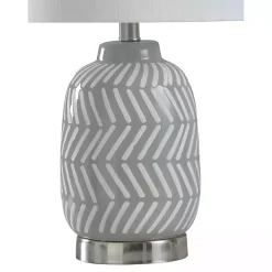 Kirklands Home Table Lamps|Gray and Etched Table Lamp White