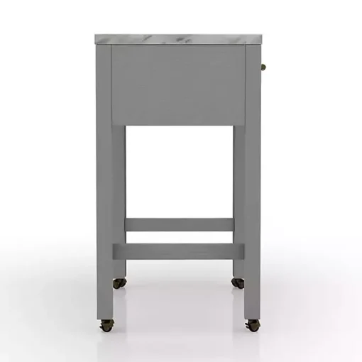 Kirklands Home Dining Tables|Gray and White Faux Marble Nested Counter Table