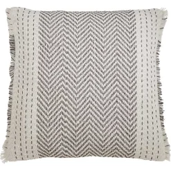 Outlet Gray and White Kantha Chevron Pillow Pillows
