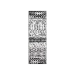 Kirklands Home Area Rugs|and White Moroccan Pattern Runner, 2x10 Gray