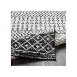 Kirklands Home Area Rugs|and White Moroccan Pattern Runner, 2x10 Gray