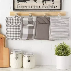 Kirklands Home Kitchen Accessories|and White Multiprint 4-pc. Pot Holder Set Gray