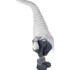 Online Gray and White Ribbed Standing Gnome Christmas Decorations