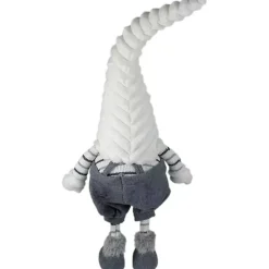 Online Gray and White Ribbed Standing Gnome Christmas Decorations