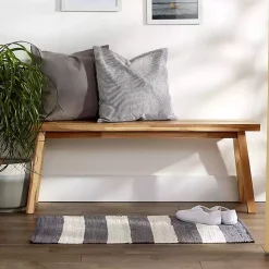 Kirklands Home Accent Rugs|and White Stripe Cotton Accent Rug, 2x3 Gray