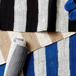 Kirklands Home Accent Rugs|and White Stripe Cotton Accent Rug, 2x3 Gray