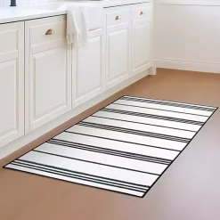 Kirklands Home Area Rugs|Gray and White Stripe Washable Area Rug, 3x5