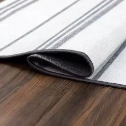 Kirklands Home Area Rugs|Gray and White Stripe Washable Area Rug, 5x7