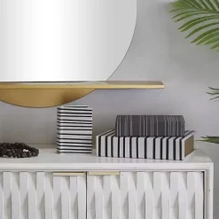 Clearance Gray and White Striped Book Boxes, Set of 3 Baskets & Boxes