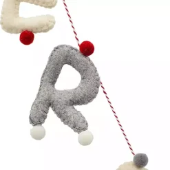 New Gray and White Wool Merry Christmas Banner Christmas Art & Wall Decor