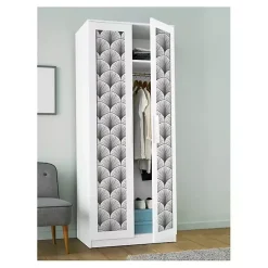 Kirklands Home Wall Murals & Wallpaper|Gray Art Deco Fans Peel & Stick Wallpaper