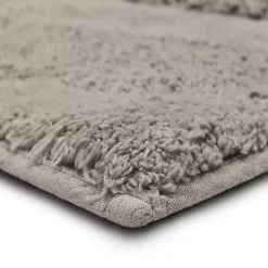 Kirklands Home Bathroom Rugs|Asymmetrical Cotton Bath Mat, 45 in. Gray