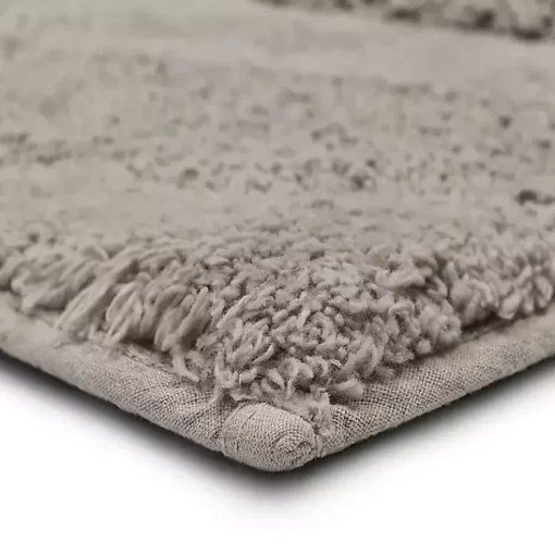 Kirklands Home Bathroom Rugs|Asymmetrical Cotton Bath Mat, 45 in. Gray