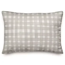 Kirklands Home Outdoor Cushions & Pillows|Basket Weave Outdoor Lumbar Pillow Gray