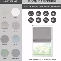 Kirklands Home Curtains & Drapes|Basketweave Cordless Roman Shade, 31 in. Gray