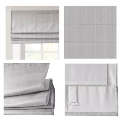 Kirklands Home Curtains & Drapes|Basketweave Cordless Roman Shade, 31 in. Gray