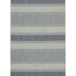 Kirklands Home Outdoor Rugs|Blue Elletta Indoor/Outdoor Area Rug, 7x9 Gray