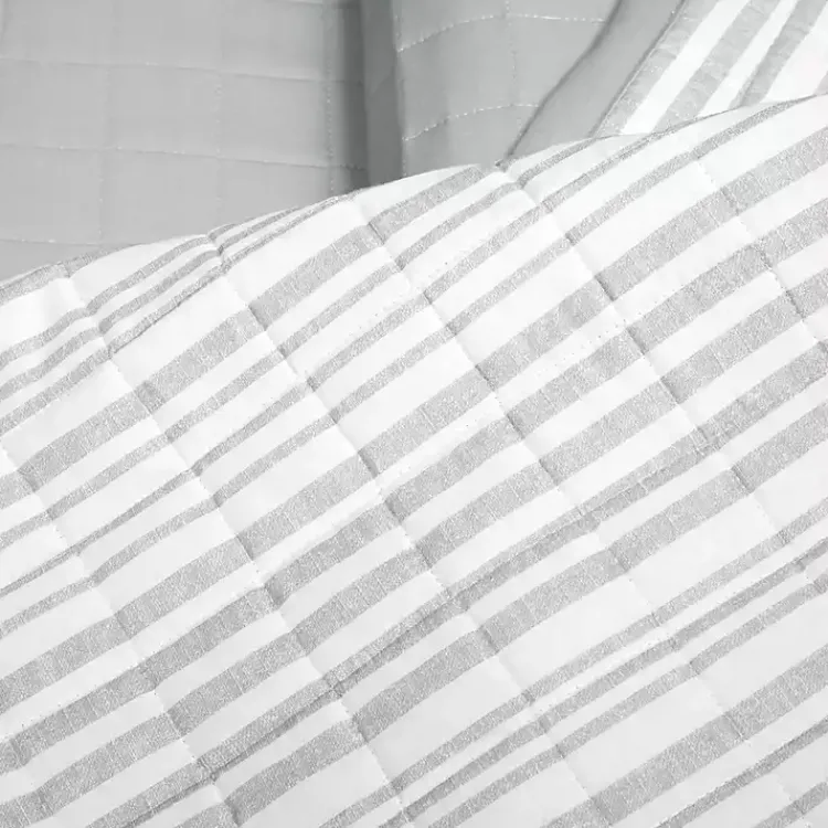 Kirklands Home Quilts|Box Stitch Cotton Full/Queen 3-pc. Quilt Set Gray